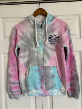 Ron Jon Women's Tie-Dye Zip Hoodie - Pink, Blue & Gray